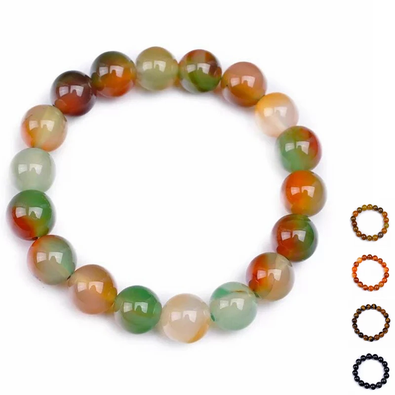 

Original Amber Stone Agate Bracelet Men Buddha Beads Chinese Style Jewelry Gift Power Handmade Healing Crystal Reiki Beads Chain