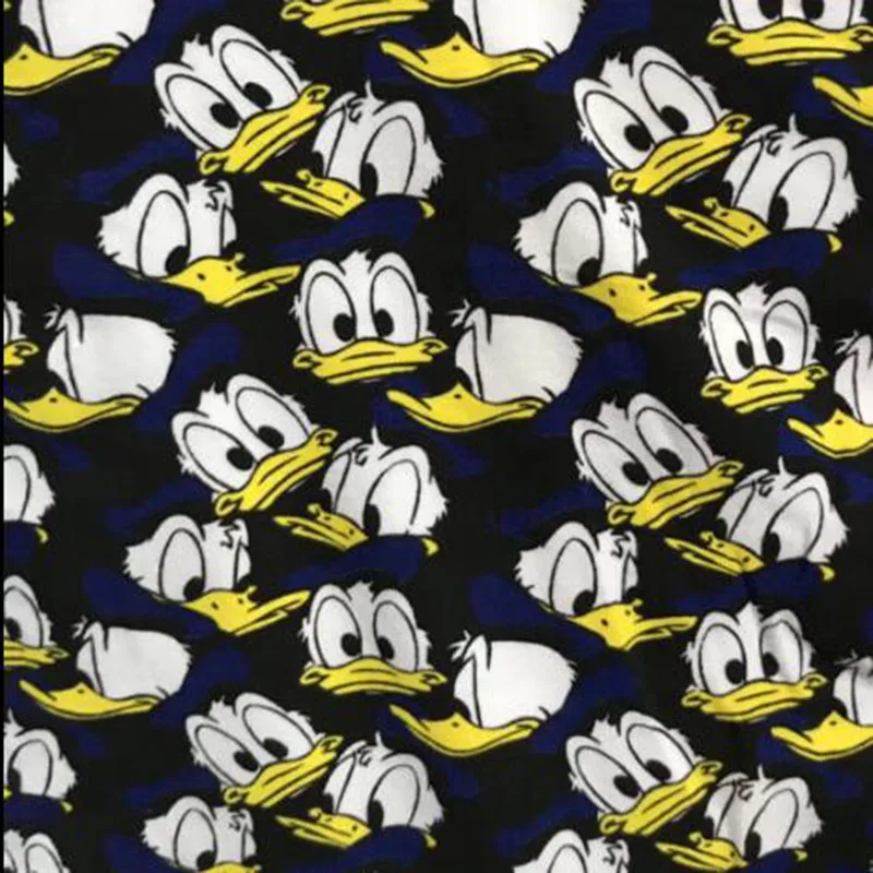 

Good Duck Head Fabric Cotton/Lycra knitted Fabric Stretch Colourful Duck Head Printed Cotton Fabric DIY Sewing Children T-Shirt
