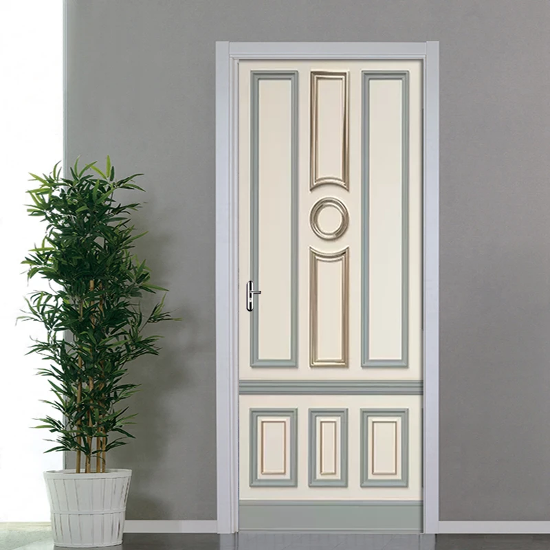 

Door Renovation Self Adhesive 3d Print Relief Picture Sticker Diy Simple Home Decor New PVC Poster Durable Waterproof Artwork