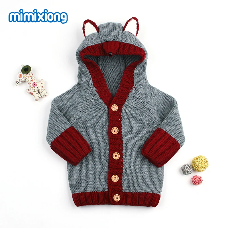Winter Newborn Boys Sweaters Cardigans Clothes Cute Fox Knitted Baby Girls Knitwear Coats Grey Hooded Infant Jackets Long Sleeve Winter Newborn Boys Sweaters Cardigans Clothes Cute Fox Knitted Baby Girls Knitwear Coats Grey Hooded Infant Jackets Long Sleeve