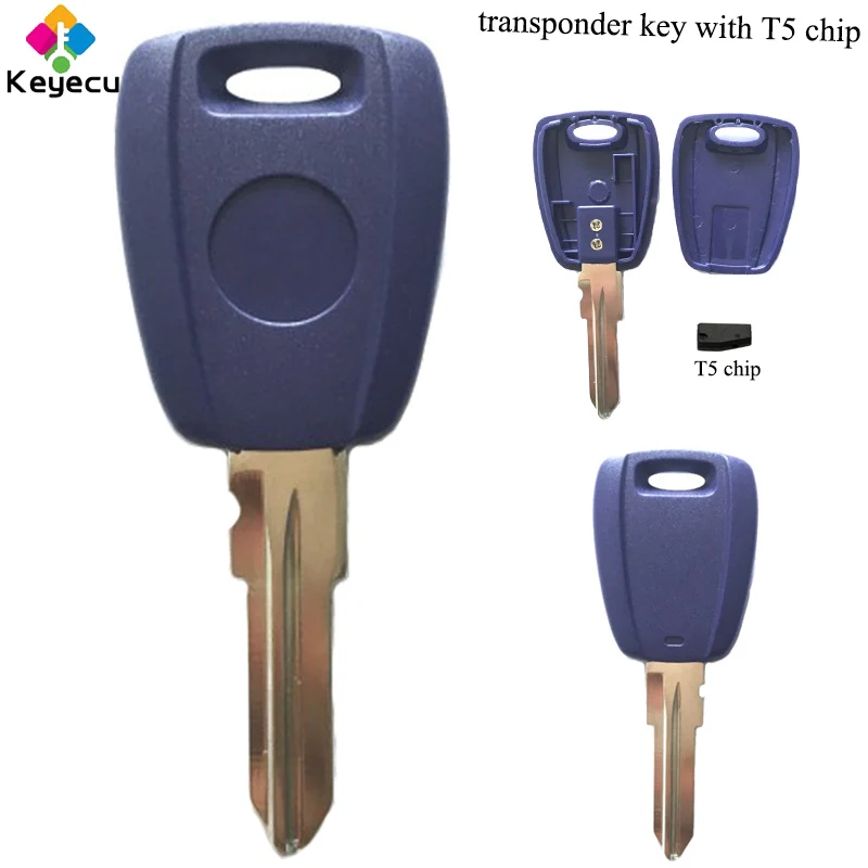 

KEYECU Replacement Transponder Key With GT15 Uncut Blade & T5 Chip - FOB for Fiat Bravo Punto Ducato Daily Scudo Multipla idea