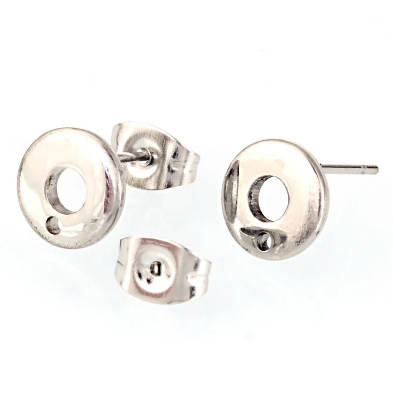 Miasol 316L Stainless Steel Donuts Stud Earring Post With Hole