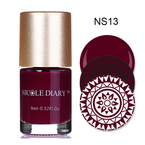 NICOLE DIARY 9 мл Лак для ногтей оболочка лак штамповка краска, лак для ногтей лак для маникюра украшения для ногтей - Цвет: NS13