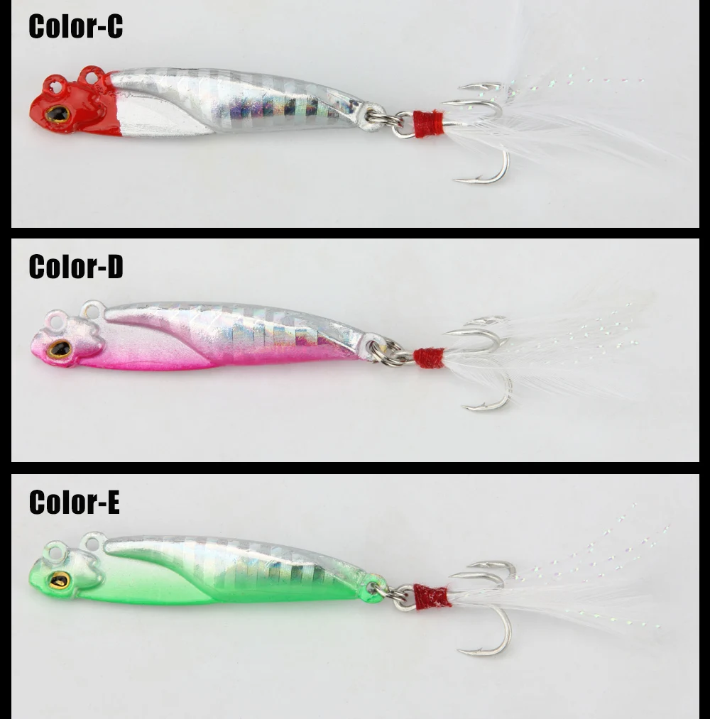 New Metal Fishing Lures 10g 15g Vibrations Spoon Lure Casting Jigs 3D Eyes Artificial Freshwater Saltwater Fishing Lure  (5)