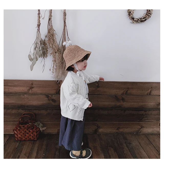 Весенний вязаный свитер ручной работы в стиле ретро для девочек детские свитеры с лепестками пальто-Кардиган Верхняя одежда с длинными рукавами для малышей