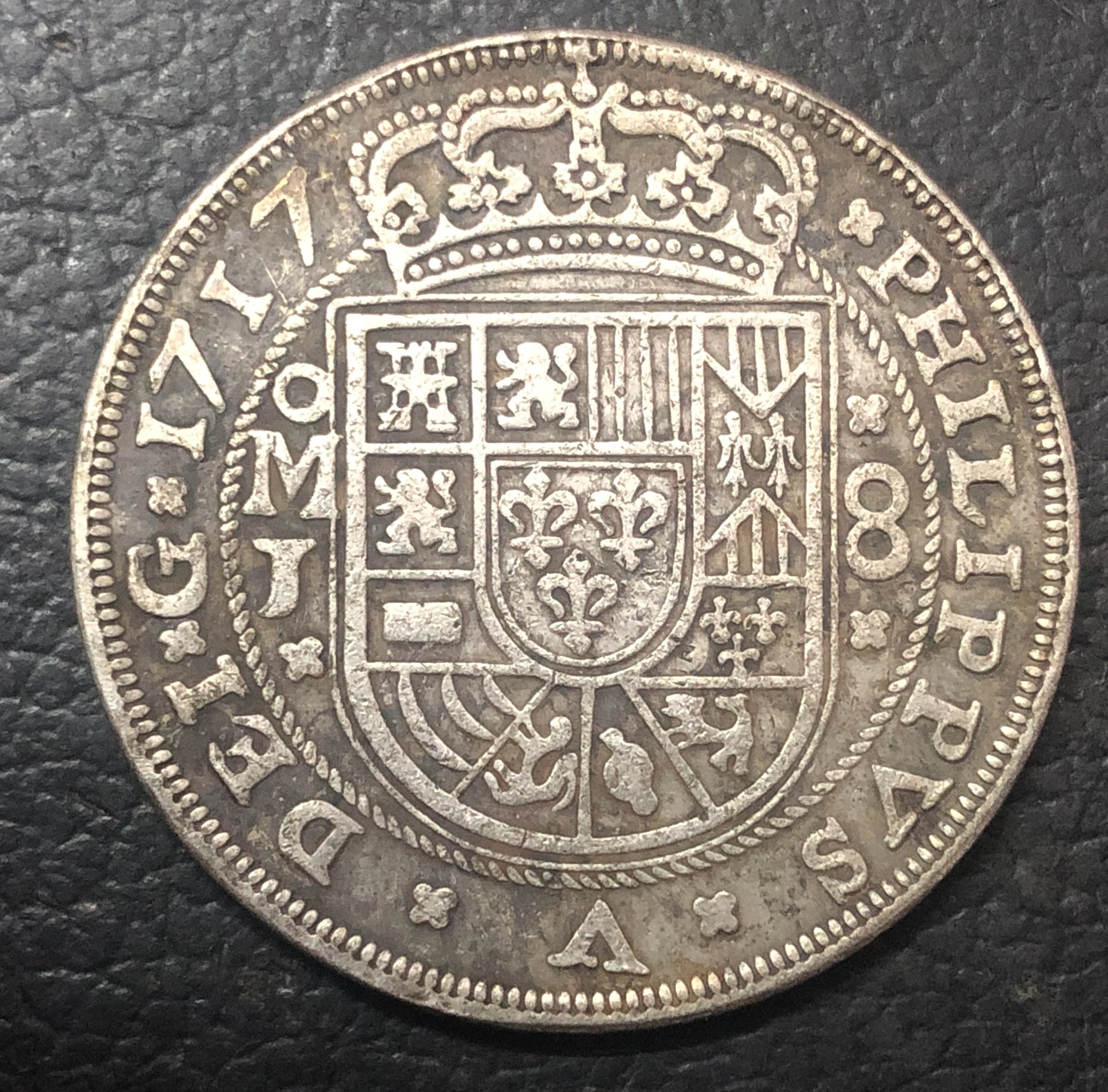 1717 Мексика 8 Reales-Felipe V посеребренные имитация монеты