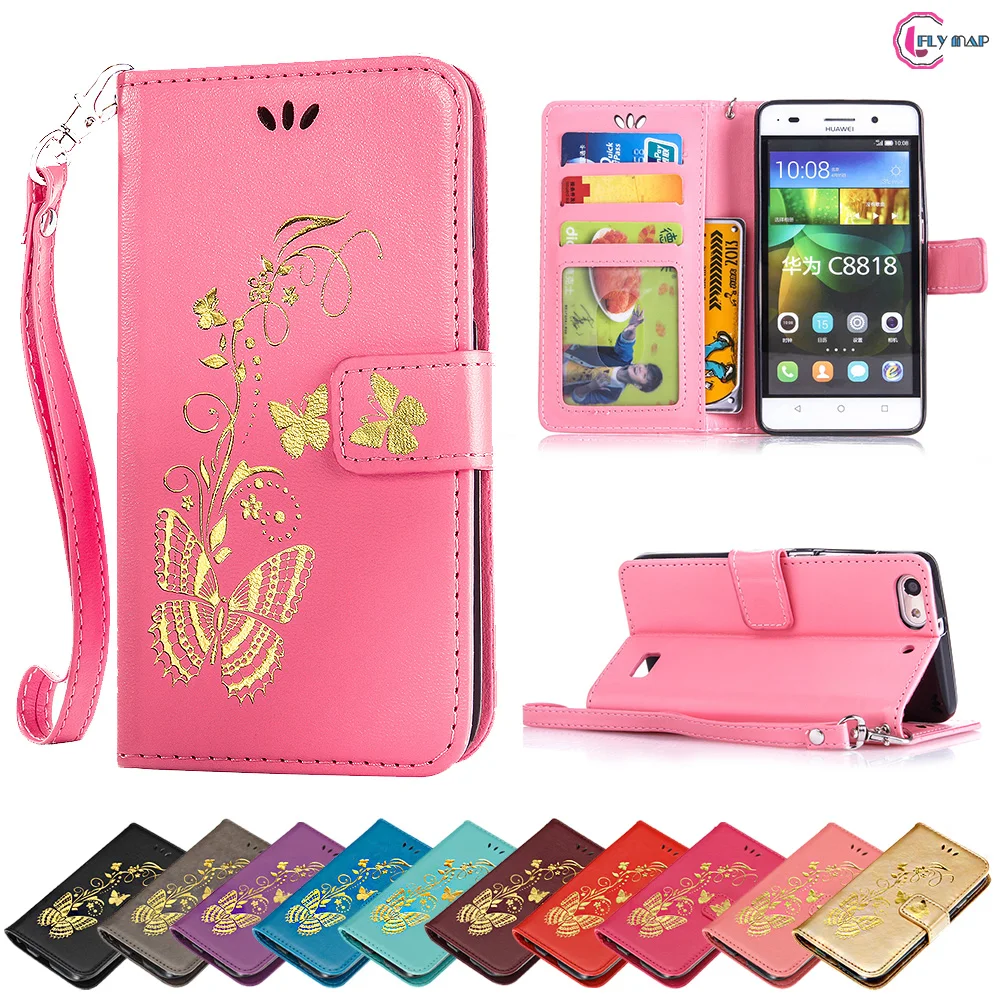 Flip Case for Huawei Honor 4C 4 C C4 CHM-U01 Butterfly Case Wallet Phone Leather Cover for Huawei G Play Mini CHC-U01 CHC-U03