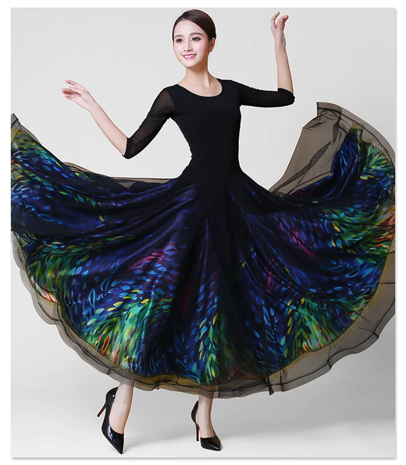 Новое модное платье для бальных танцев, современные танцевальные костюмы для женщин с коротким рукавом