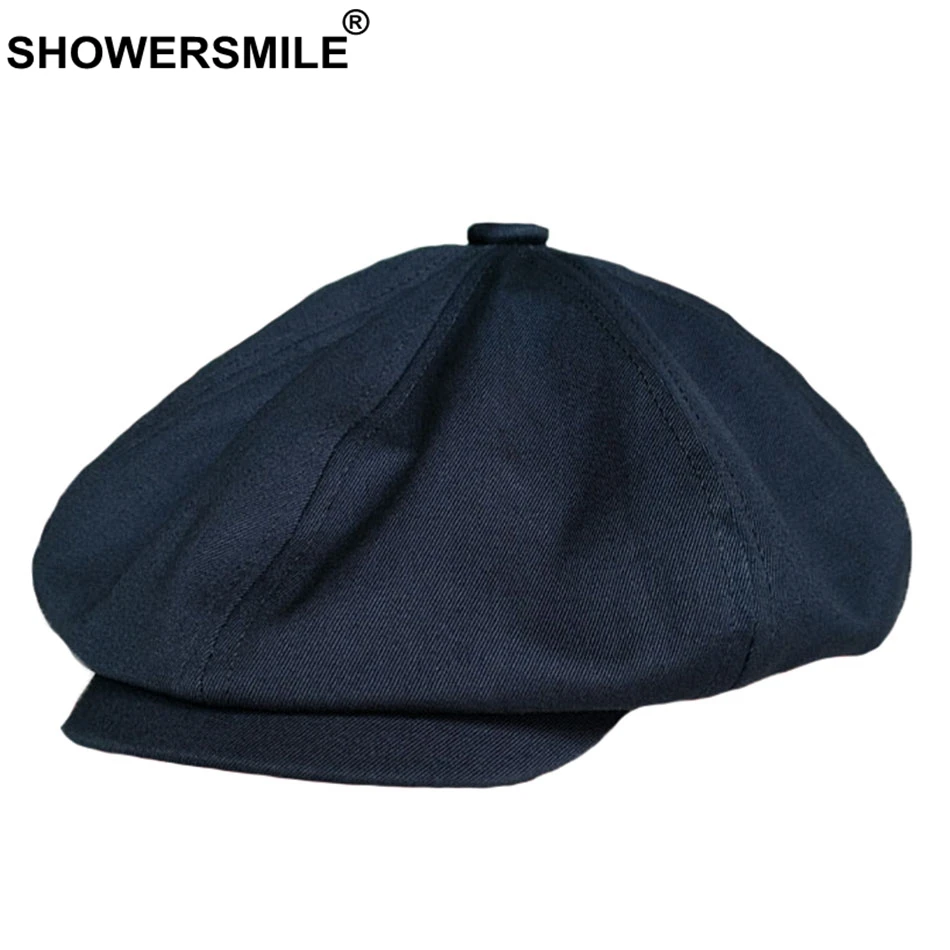 SHOWERSMILE газетная Кепка s, Женская хлопковая шапка с рисунком гусиной лапки, мужская белая черная кепка, винтажная британская восьмиугольная кепка на весну и лето