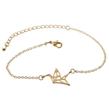 SMJEL модные милые Журавлик оригами цепи Браслеты для Для женщин винтажный геометрический браслет с подвеской в виде птицы Femme вечерние подарки B021