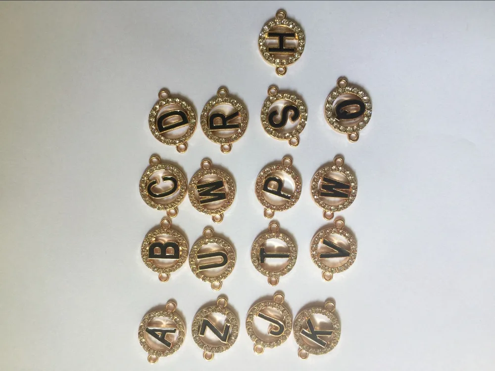 

Позолоченные бусины-соединители для букв, круглые Разъемы для браслетов, ювелирных изделий, 100 шт., 22x16 мм