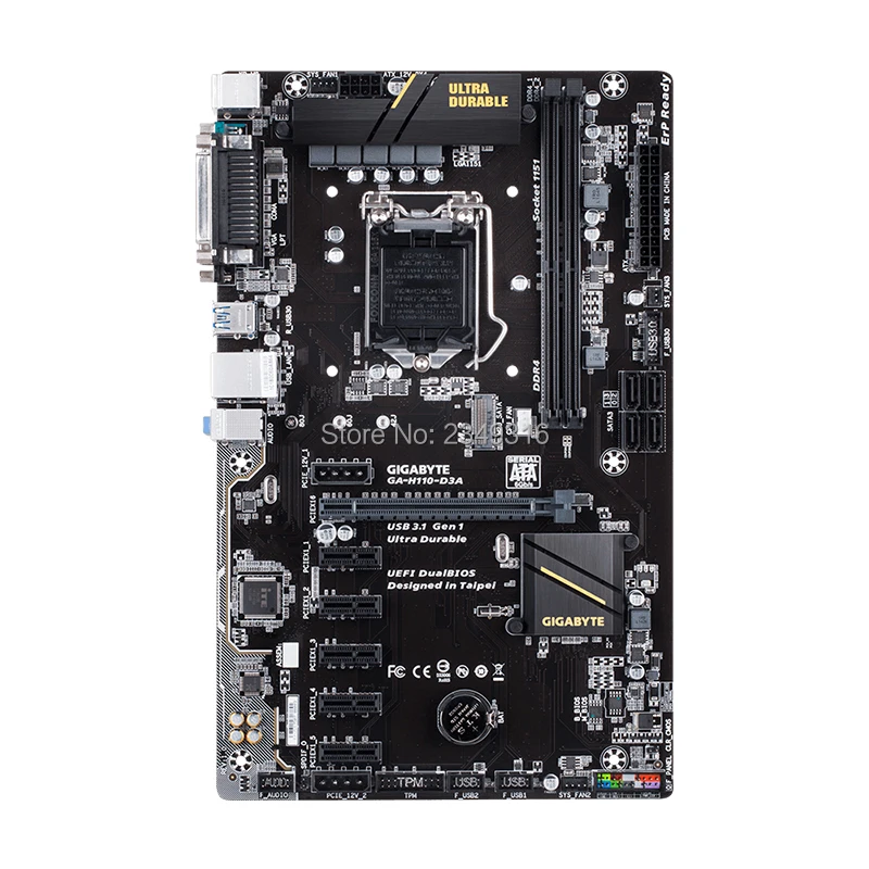 

original motherboard for Gigabyte GA-H110-D3A LGA 1151 DDR4 USB3.1 USB2.0 32GB H110-D3A desktop motherboard Free shipping