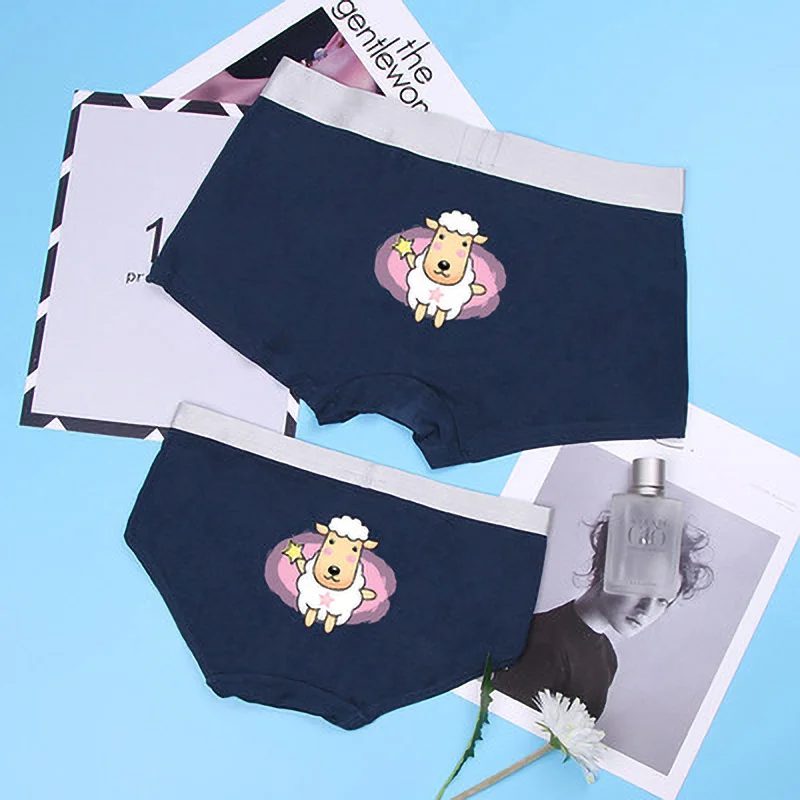 

Modal Couple Underwear 12 Constellation PrintingBreathable Seamless Panties Women Men's boxer Sexy Panties Wide Side