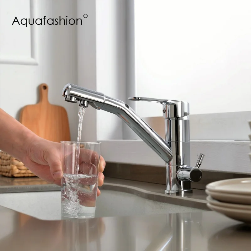  New Arrival Filter Kitchen Faucets Dual Handle Hot and Cold Kitchen Faucet With Filter Drinking Wat - 32892286374