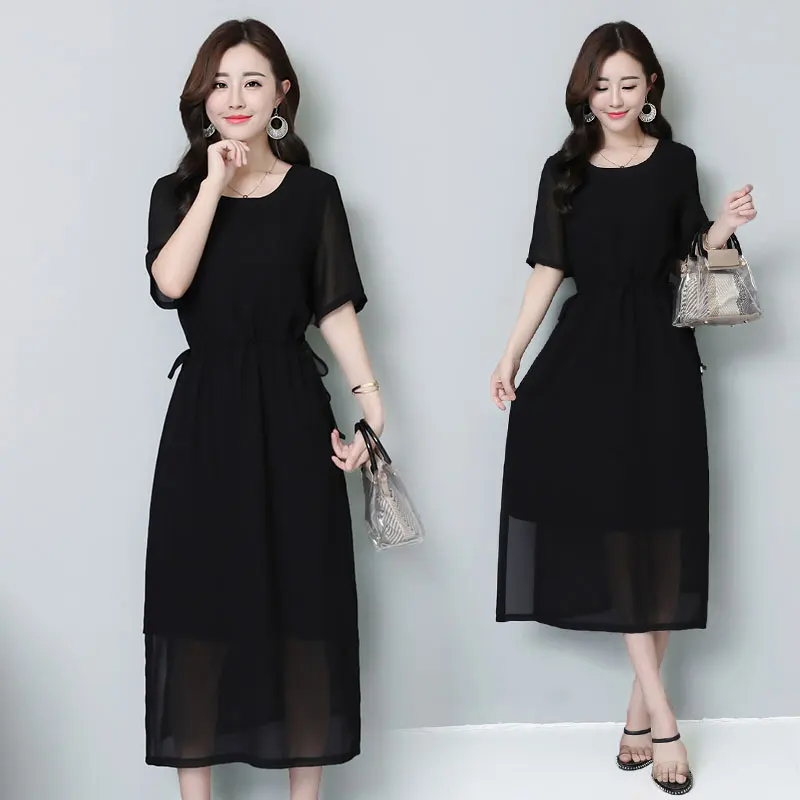 black knee length dress casual women Black knee length dress casual women natural fabrics
