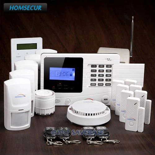 

HOMSECUR YA03 Wireless&Wired GSM SMS Autodial Burglar Alarm System Kit+Signal Repeate