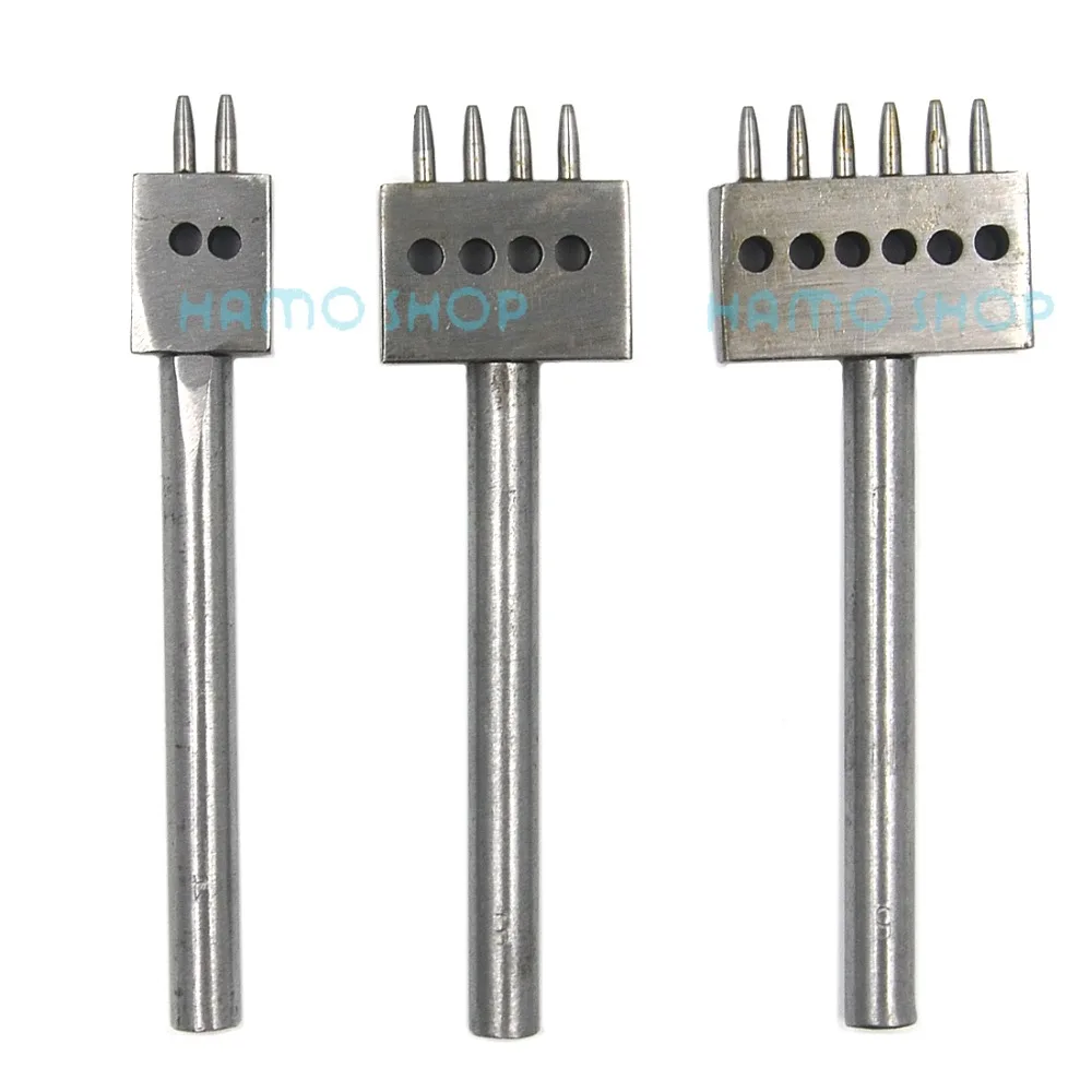 

1Set (3pcs) 5mm Spacing Convenient Leather Craft Row Round Hole Puncher Tool Kit Set
