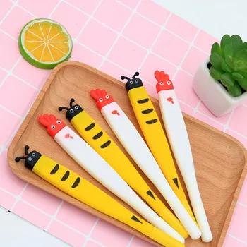 

2 pcs/lot 0.5mm black cute Bees and roosters gel pens material stationery canetas escolar school office supplies Students gift