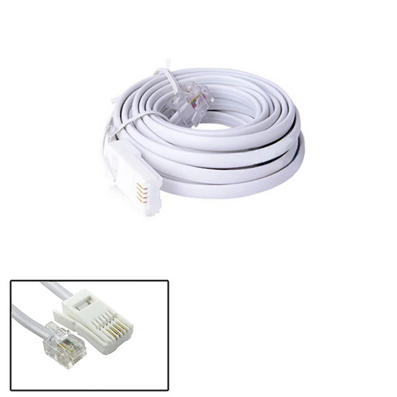 

RJ11 to BT Cable Lead Modem FAX Telephone Plug BT Socket 4 Pin Straight 4.5m