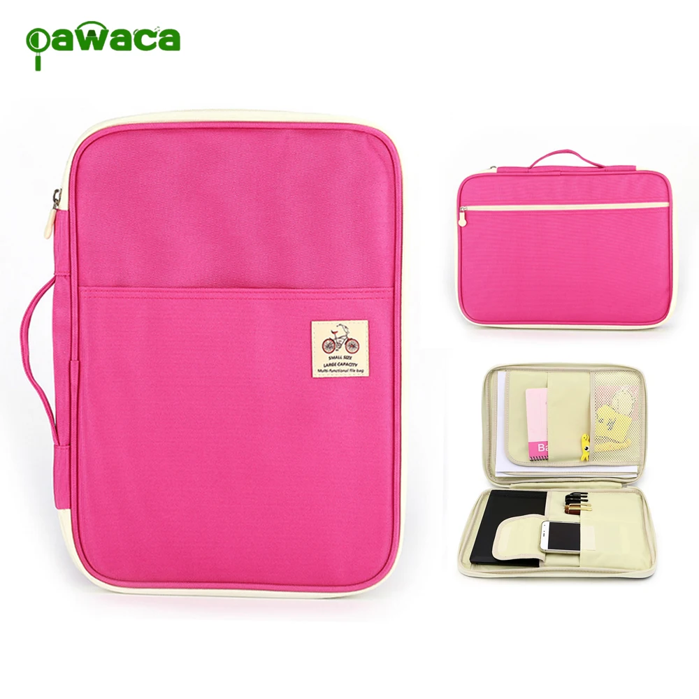 

Multifunctional A4 File Hand-Held Zipper Storage Bag Men and Women Portable Ipad Laptop Phone File Notebook Organizer Case Bag
