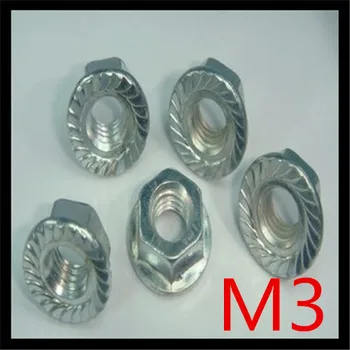

1000pcs/lot High Quality Factory Direct Sale DIN6923 Steel with zinc M3 hex flange nut