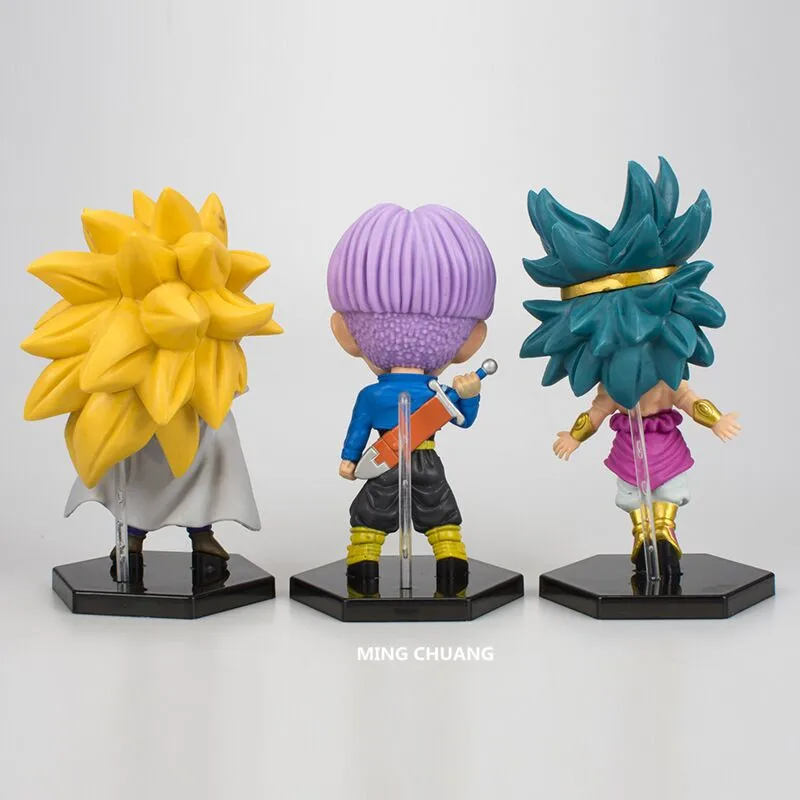 6 шт./компл. Dragon Ball Z Super Saiyan Q Version Son Goku плавки Krillin Vegeta Broli ПВХ Фигурка Игрушка OPP