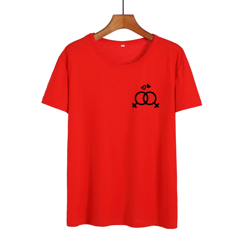 Футболка с графическим рисунком для девочек, женская футболка с карманом, черная, белая футболка для пары, летние модные женские топы, футболки - Цвет: red-black
