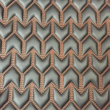 

Wholesale car interior embroidery leather with foam Hot sale quilting sponge pvc leather for car seat cover sofa bag upholstery