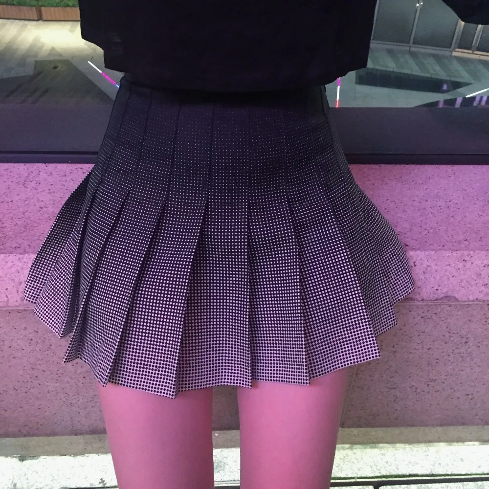 Женские юбки, Женская юбка в стиле панк Kawaii Ulzzang, Ретро стиль, плиссированная юбка с принтом, клетчатая юбка с высокой талией для колледжа, Женская юбка Kawaii