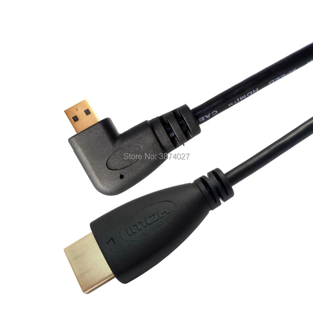 50 см/150 см микро HDMI кабель левый и правый угловой 90 градусов микро HDMI к HDMI кабель для цифровых камер и телефонов планшетов