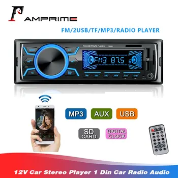 

AMprime 1 Din Car Radio Audio 12V Car Stereo Player FM Dual USB AUX Car MP3 Player Bluetooth Hands-free Autoradio Radio Stereo