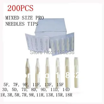 

200PCS White Mixed Sterilized Disposable Tattoo Needles Tips High Quality Tattoo Nozzle Tips for Tattoo Needle