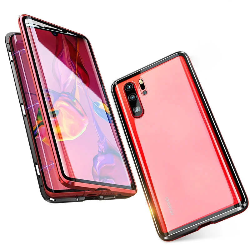 Полный корпус 360 Защитный чехол для huawei P30 Lite Pro магнитный металлический бронированный бампер Сенсорное стекло Защитная крышка huawei P30Lite чехол O