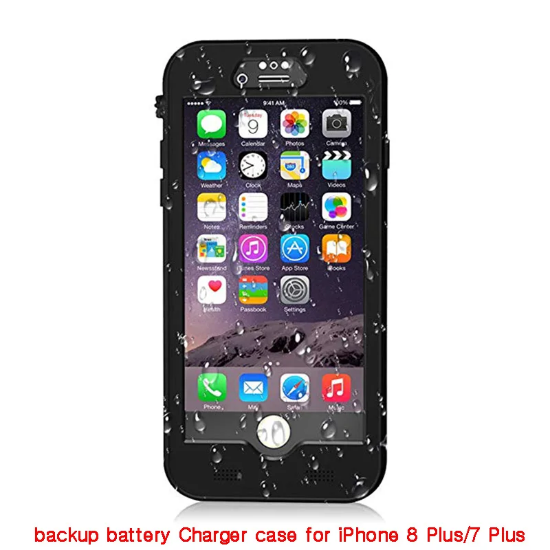

Waterproof New Full 4800mAh Power bank case pack backup battery Charger case cover for iPhone 8 Plus/7 Plus