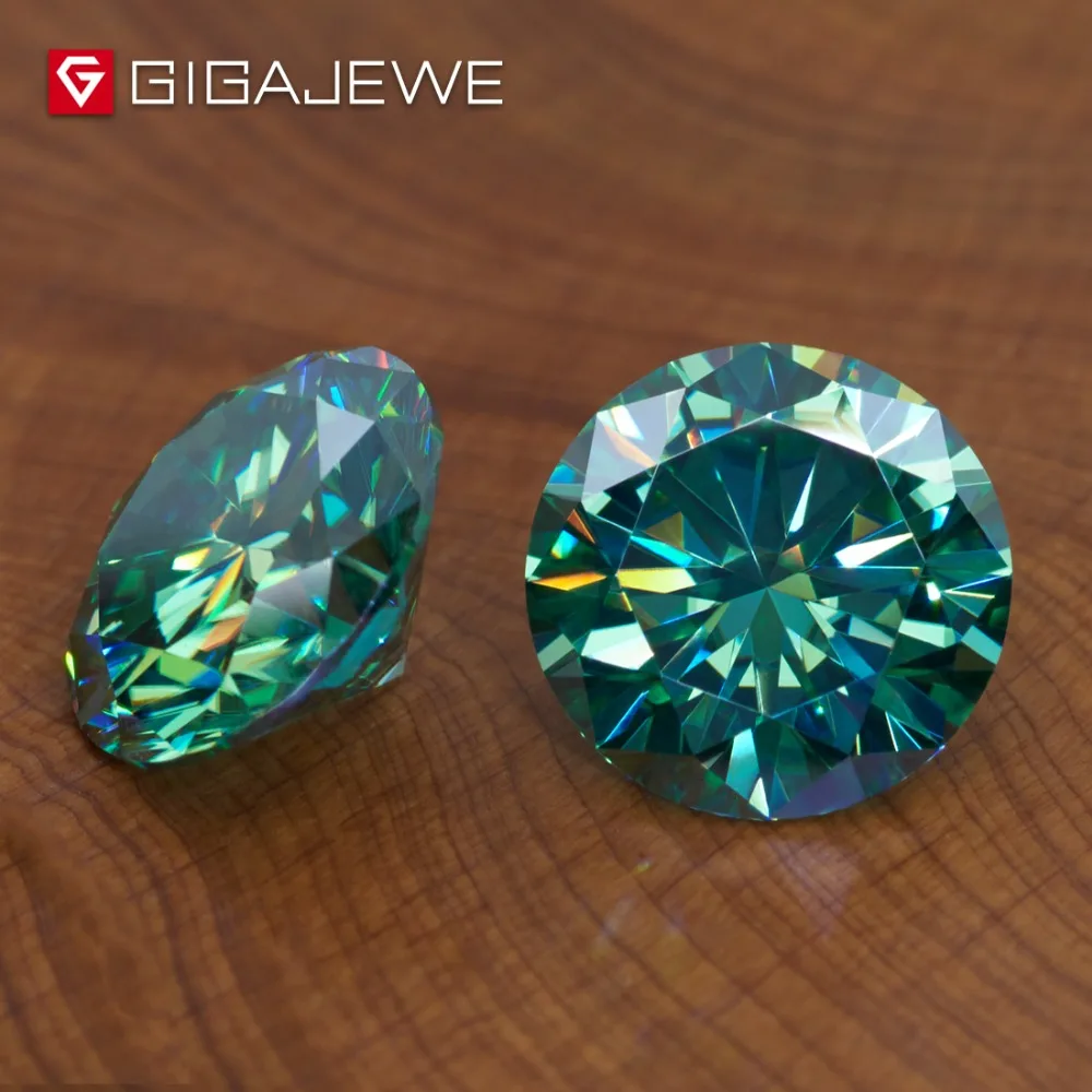 GIGAJEWE Муассанит 0.8ct темно-зеленый VVS1 круглая огранка лабораторные алмазные драгоценные камни свободные каменные амулеты DIY Изготовление ювелирных изделий подарок девушке