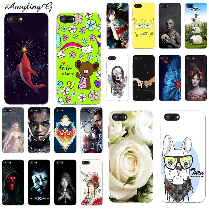 

Fashion Phone Case For Doogee Shoot 2 Shoot2 5.0" Case Print Rose Wolf Patterned Cover Soft Silicon Phone Back Shell Fundas Para