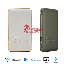 MINI DLP Projector Built in 5000mah Battery Andriod 4.4 2.4G 5G WIFI Miracast Blutooth 4.0 Smart 3D Portable Proyector