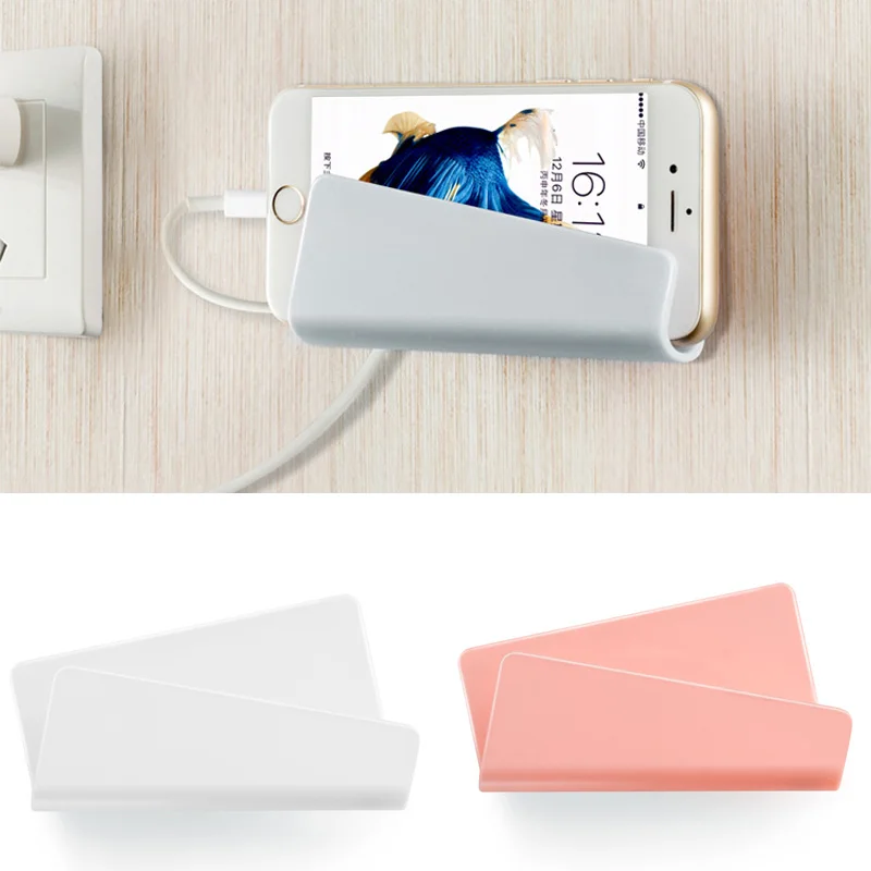 

1 pcs Wall hanging Charging Stand Phone Holder Universal Shelf Mount Support Mobile Phone Charging Bracket with 3M Adhesive
