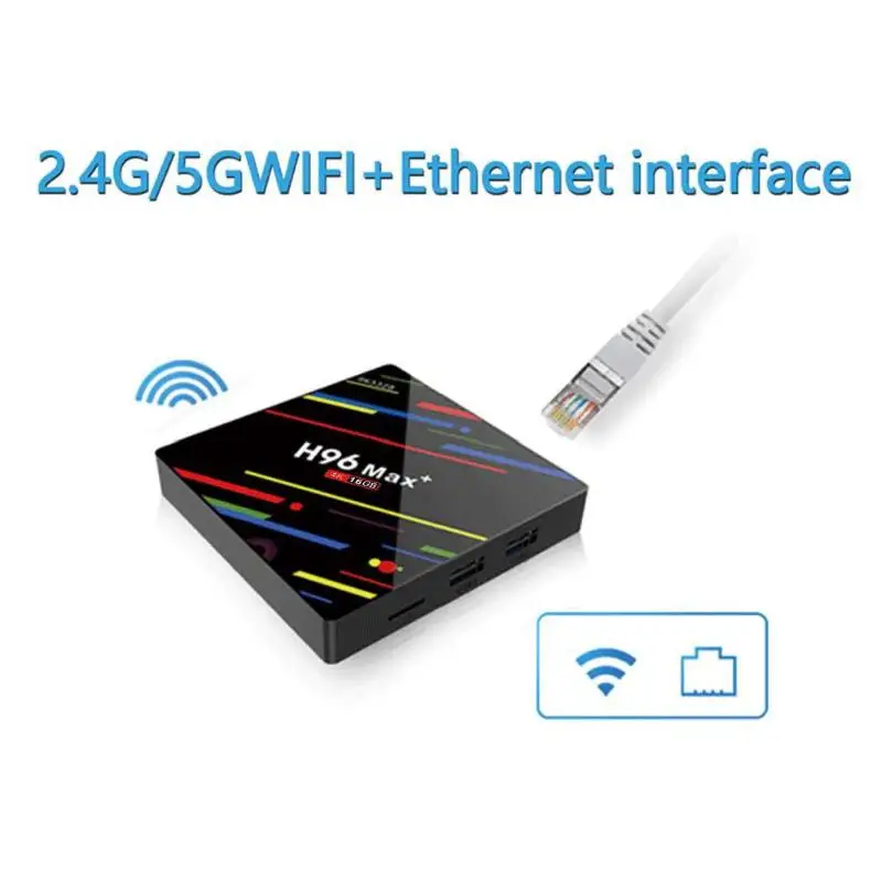 H96 MAX+ Android 9,0 умные телевизоры коробка 2 Гб 16 RK3328 4 ядра 2,4 г/5 г Wi Fi к Декодер каналов кабельного телевидения Media Player AU/US/EU/UK Plug