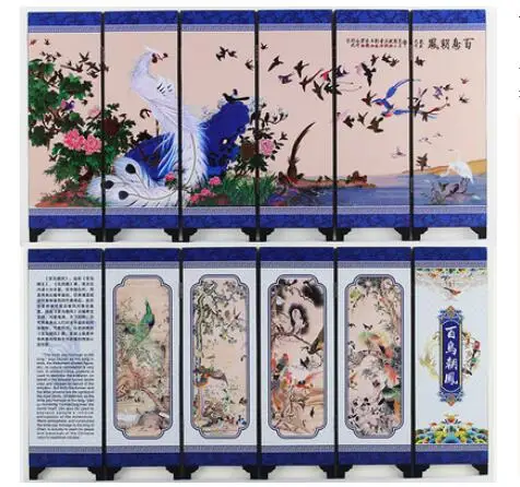 

crafts wedding handmade Landscape Antique lacquerware small screen decorates Chinese style gift to send an old six pandas