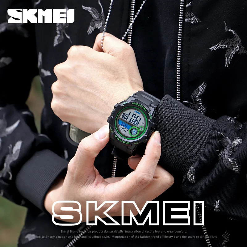 SKMEI Спорт на открытом воздухе мужские часы цифровые наручные часы водостойкие Weekdisplay Будильник Светящиеся Мужские Цифровые часы reloj 1387