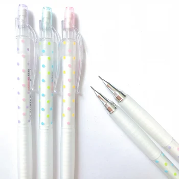 

3X Kawaii Simple Dot School Supply Student Stationery Automatic Press Pencil Writing 0.4mm