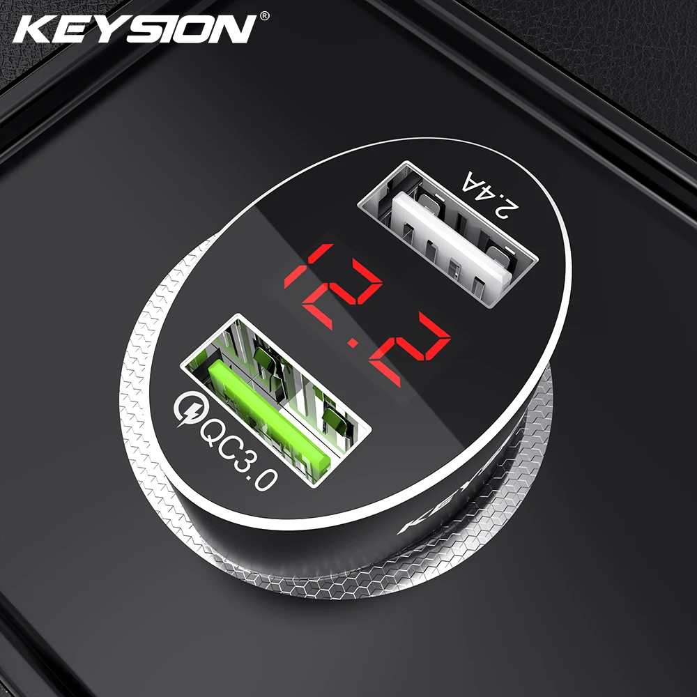 KEYSION Dual USB быстрое зарядное устройство QC 3 0 Автомобильное для iPhone XS Max XR X 8 7 Samsung S9