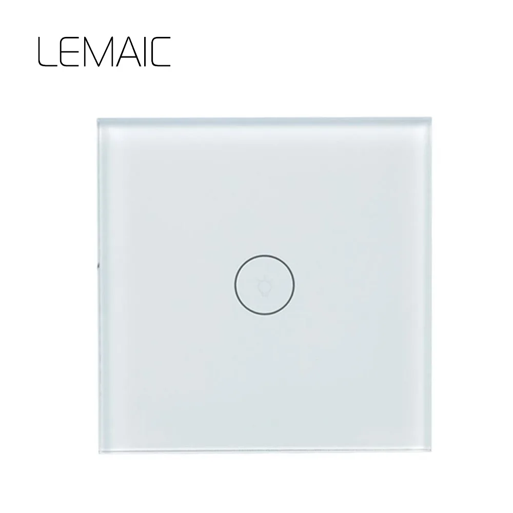 

LEMAIC Touch US EU Plug LED Lights Switch Control 1 Way Remote Control WIFI Wireless Key Wall work with U-Home Light Wall