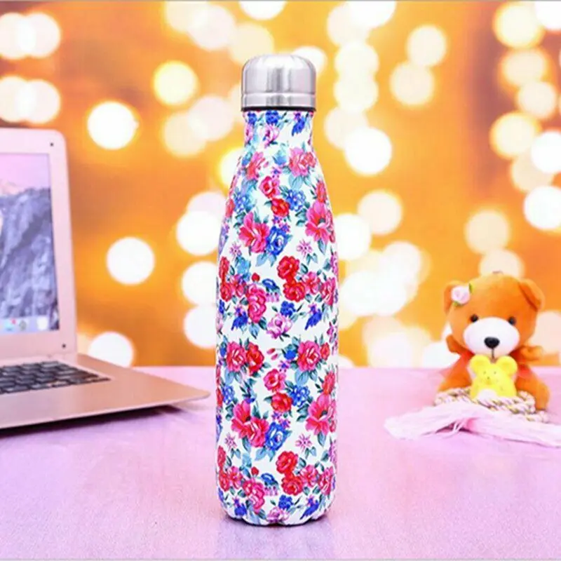 Stainless Steel Vacuum Insulated Water Bottle Flask Thermal Sports Chilly 500ML - Цвет: 8