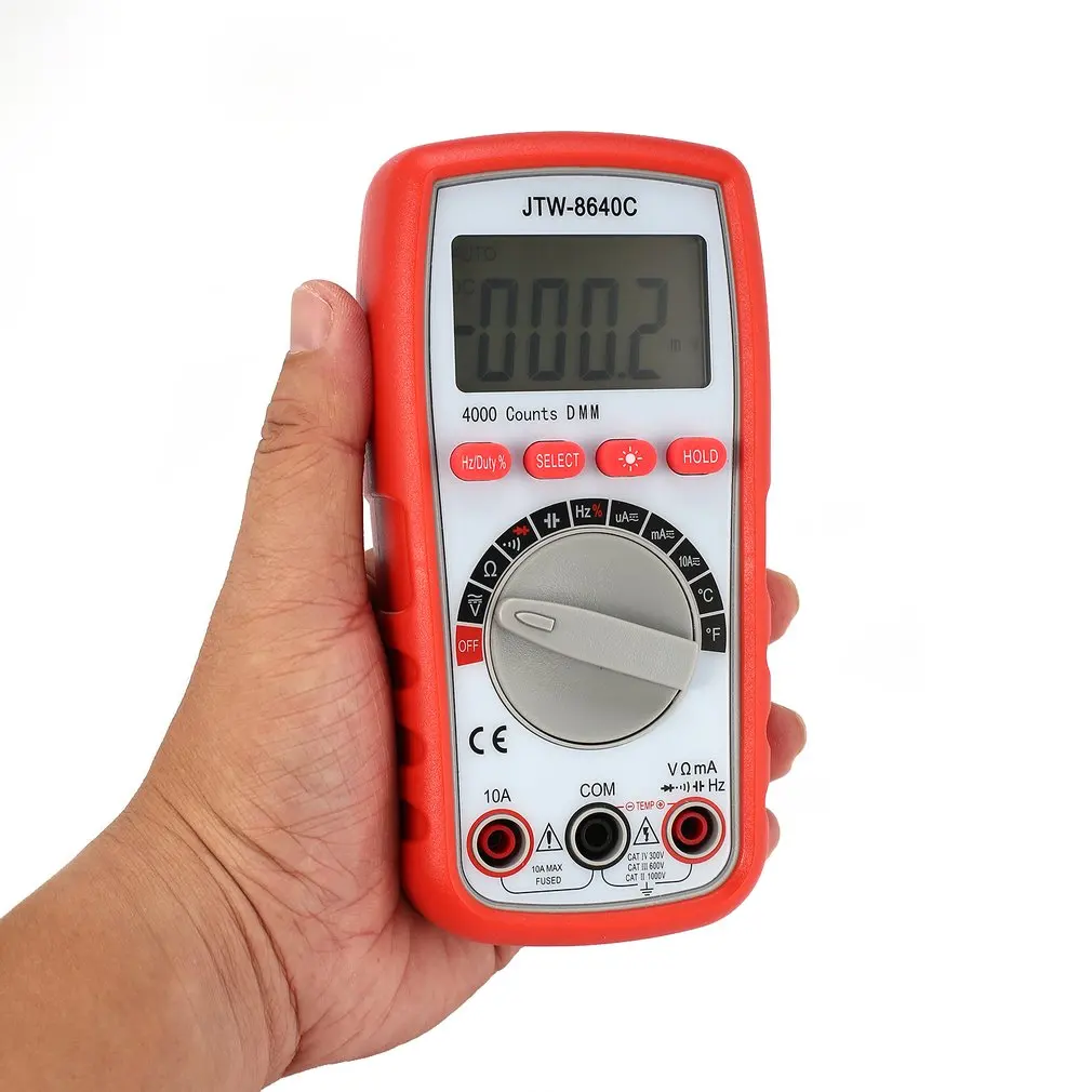 JTW 8640C Цифровой мультиметр multimetro цифровой тестер 3999 Counts AC/DC Вольт Ампер Ом Емкость