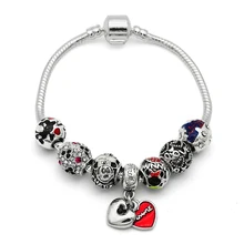 European Bracelets Cartoon Mickey Charms Beads Fits New Pan Bracelets & Bangles Friendship Bracelets DIY Jewelry Gift