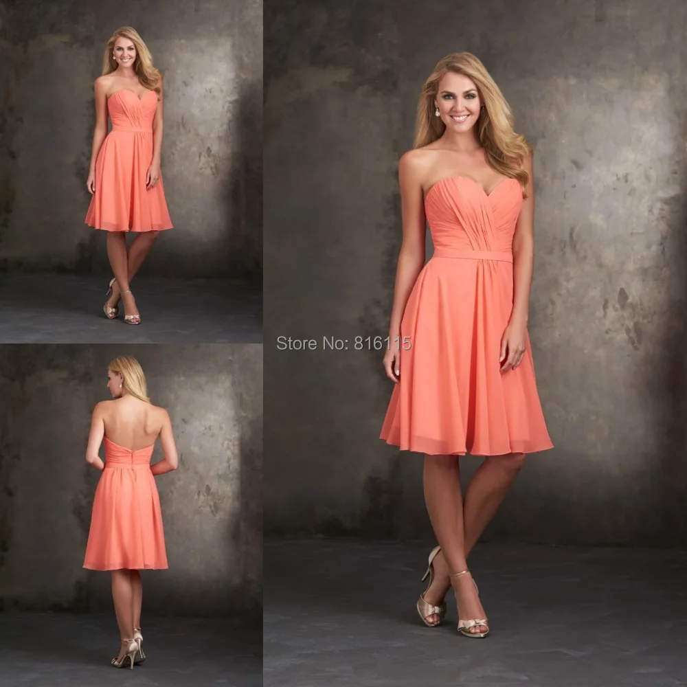 Coral Knee Length Dress
