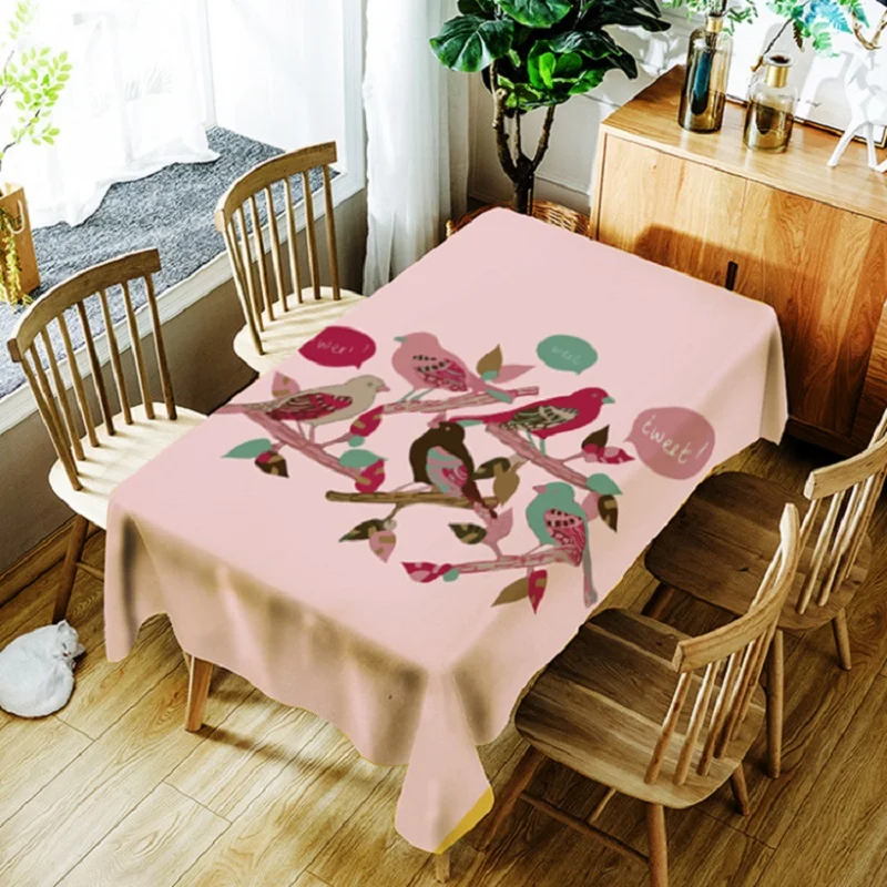 

Bird Pattern Tablecloth European Polyester Digital Printing Tablecloth Restaurant Picnic Party Decoration Household Items