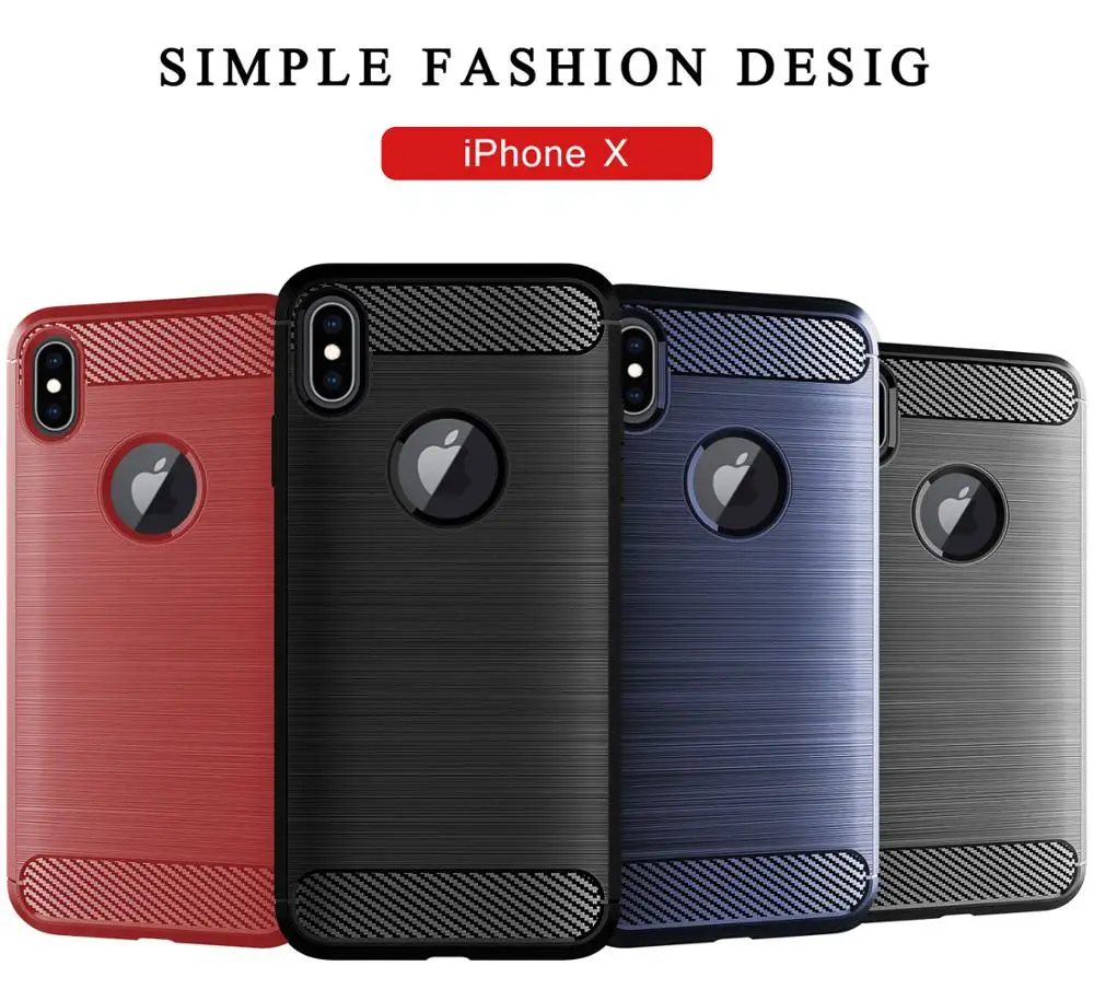 

Conelz For iPhone X XS iPhone XR XS Max Case Shockproof Case Cover Wiredrawing Brushed Carbon Fiber TPU Cover Protective Shell